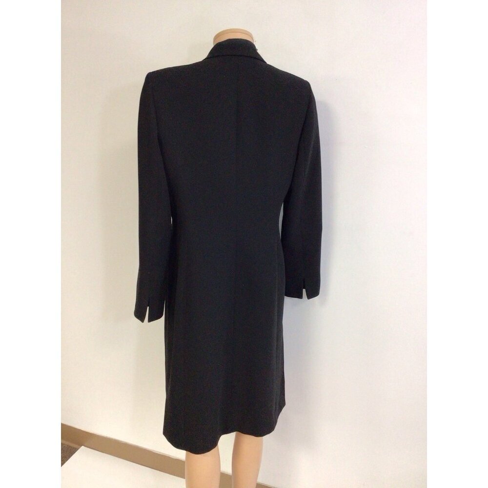 Jones Studio Long Black Coat Executive Jacket Womens 6 - Picture 6 of 9